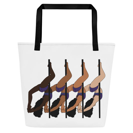 Pole Dancer Leg Hangs Large Tote Bag