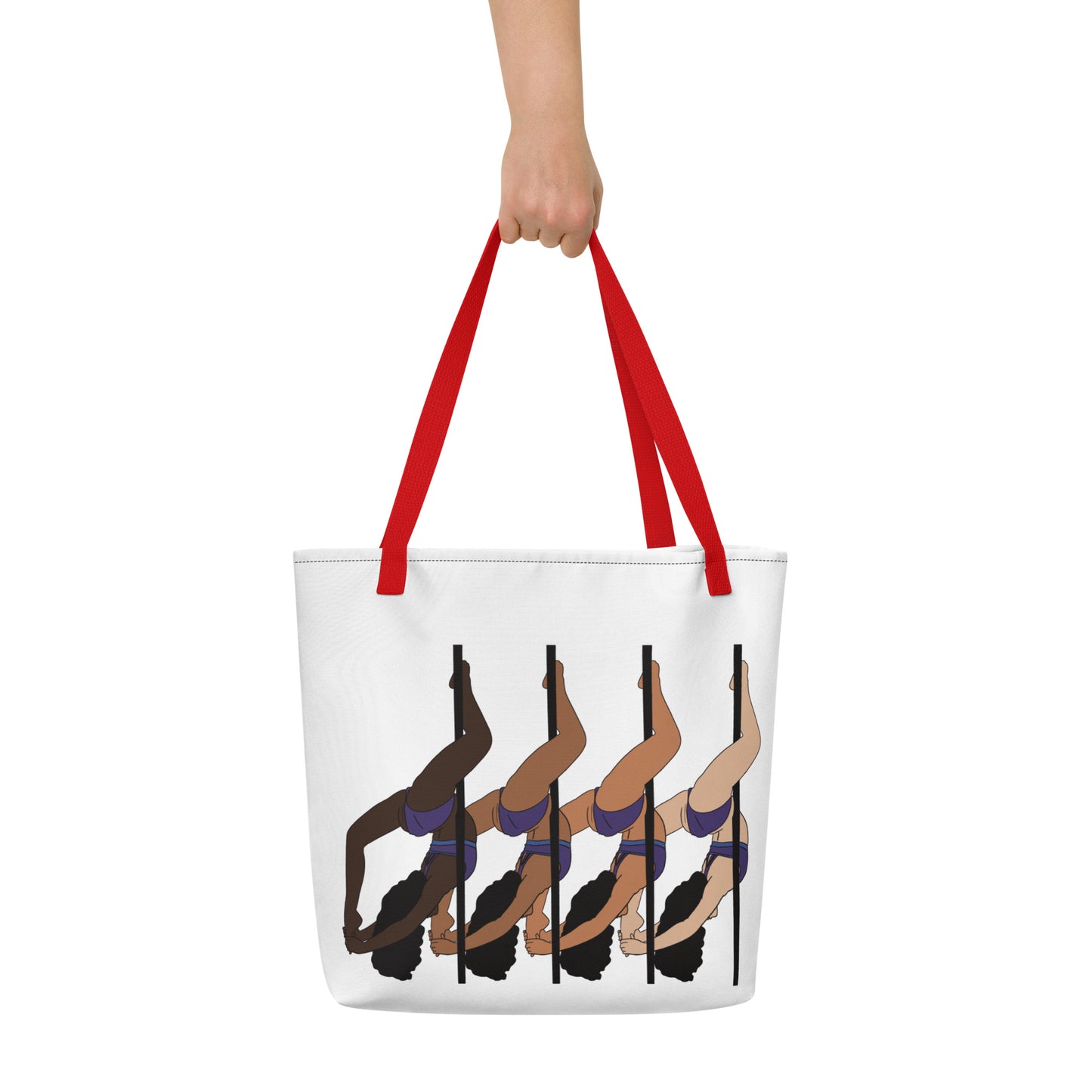 Pole Dancer Leg Hangs Large Tote Bag