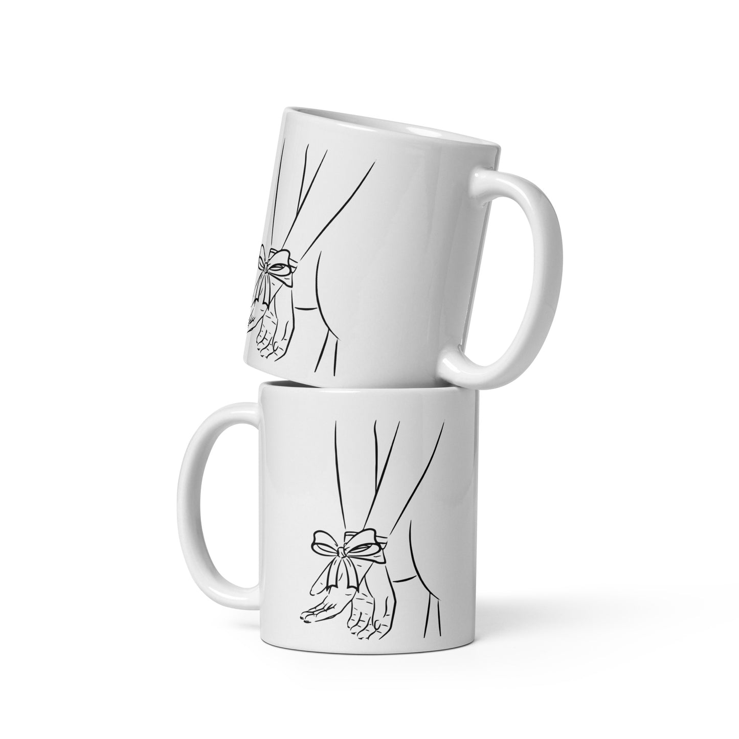 Wrist Tie Love White Glossy Mug