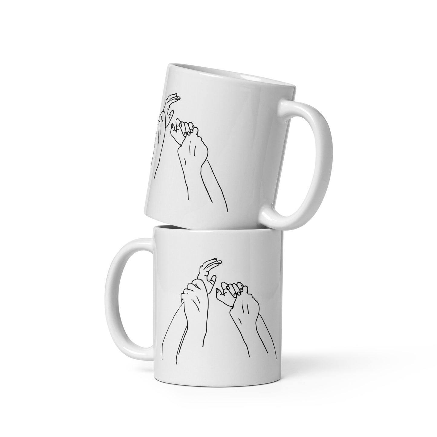 Wrist Embrace White Glossy Mug