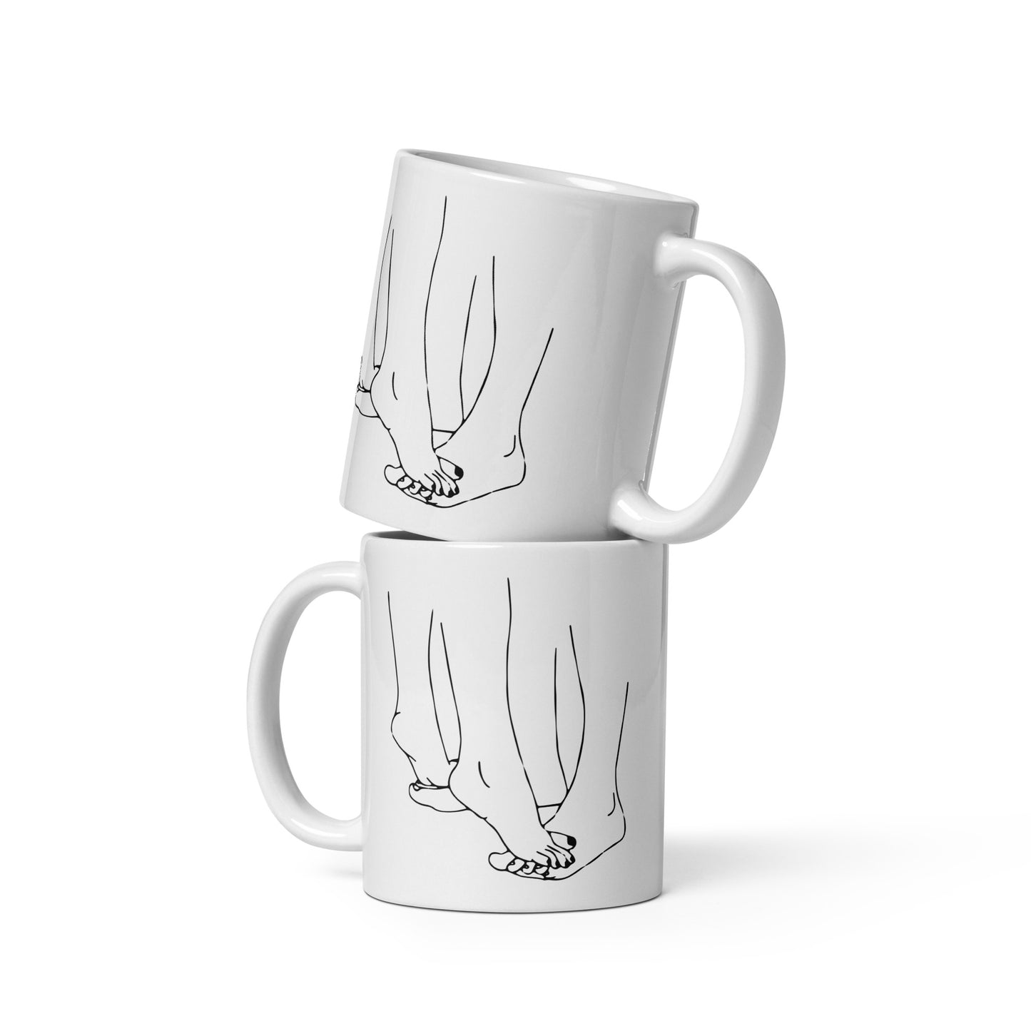 Foot Kiss White Glossy Mug