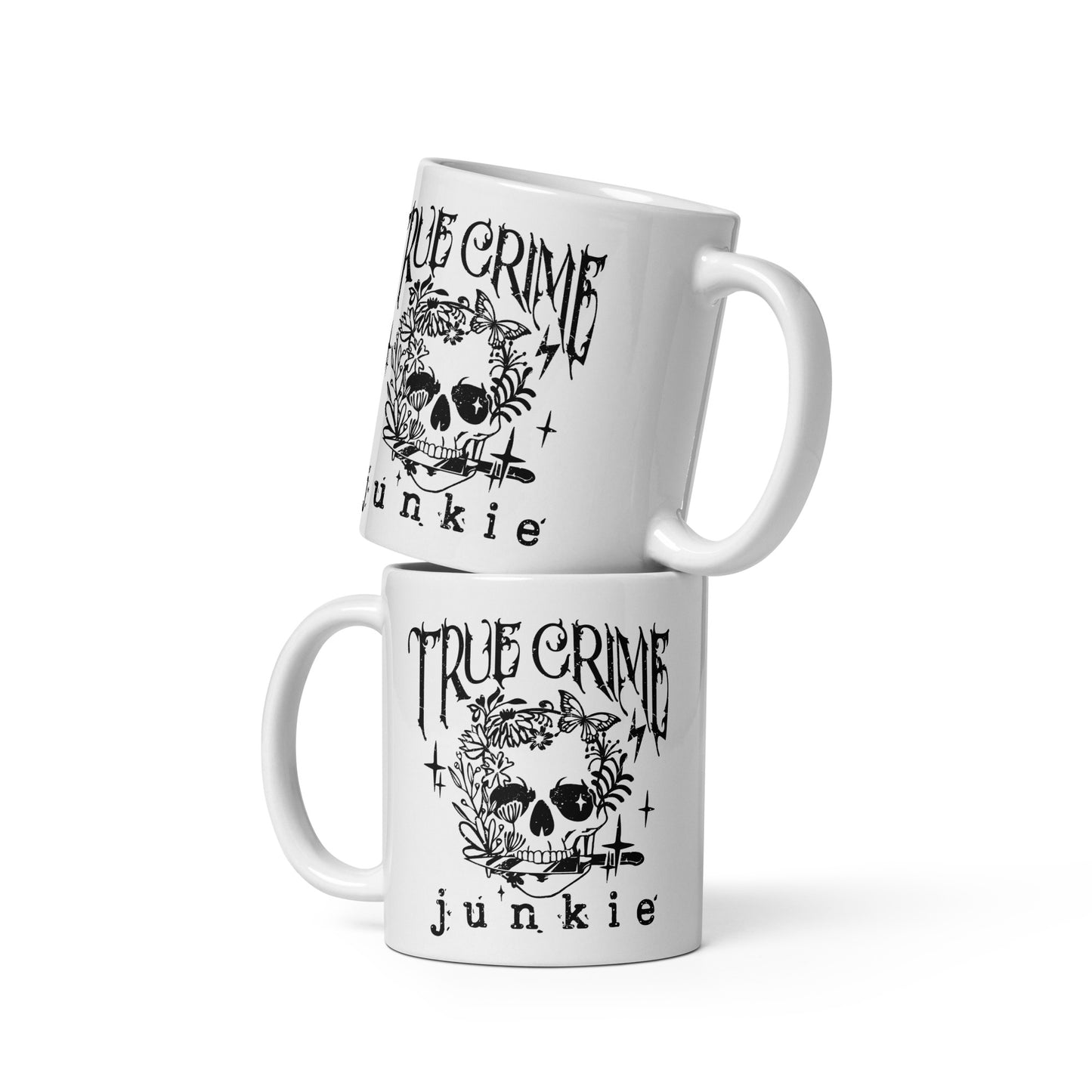 True Crime Junkie White Glossy Mug