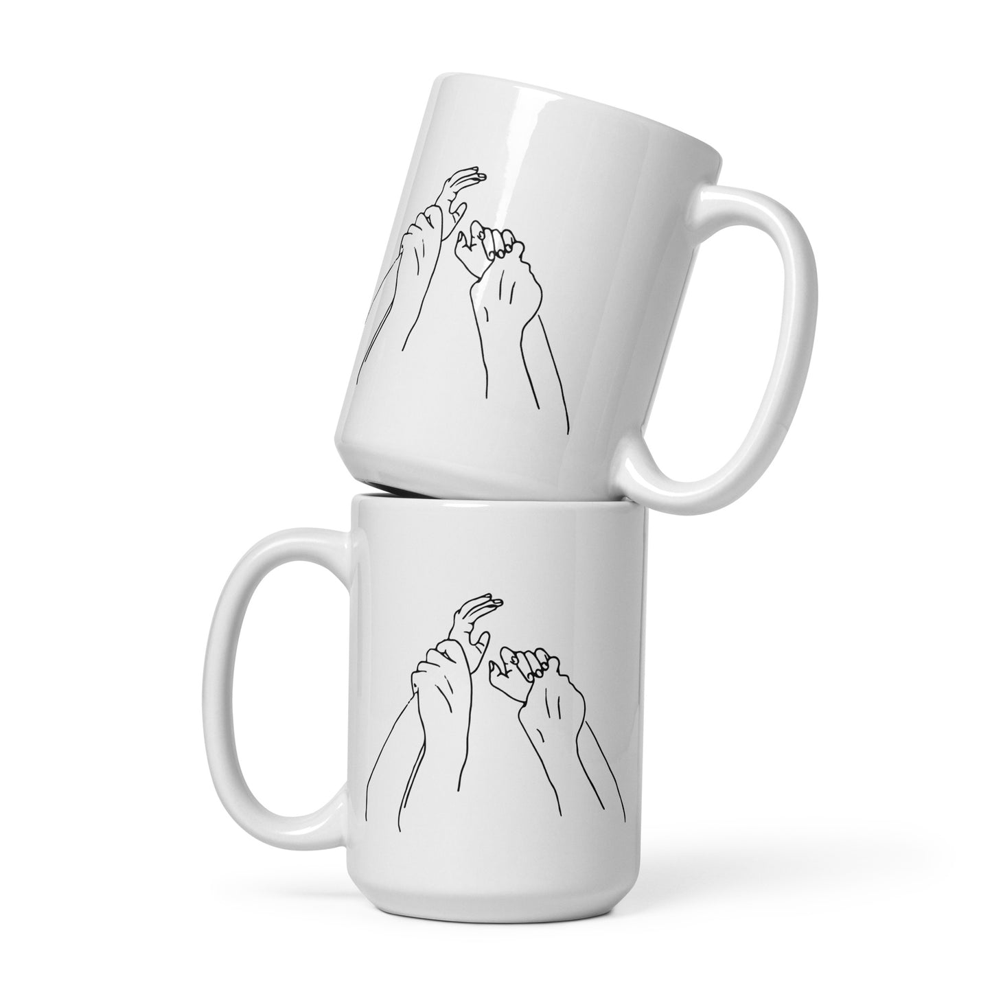 Wrist Embrace White Glossy Mug