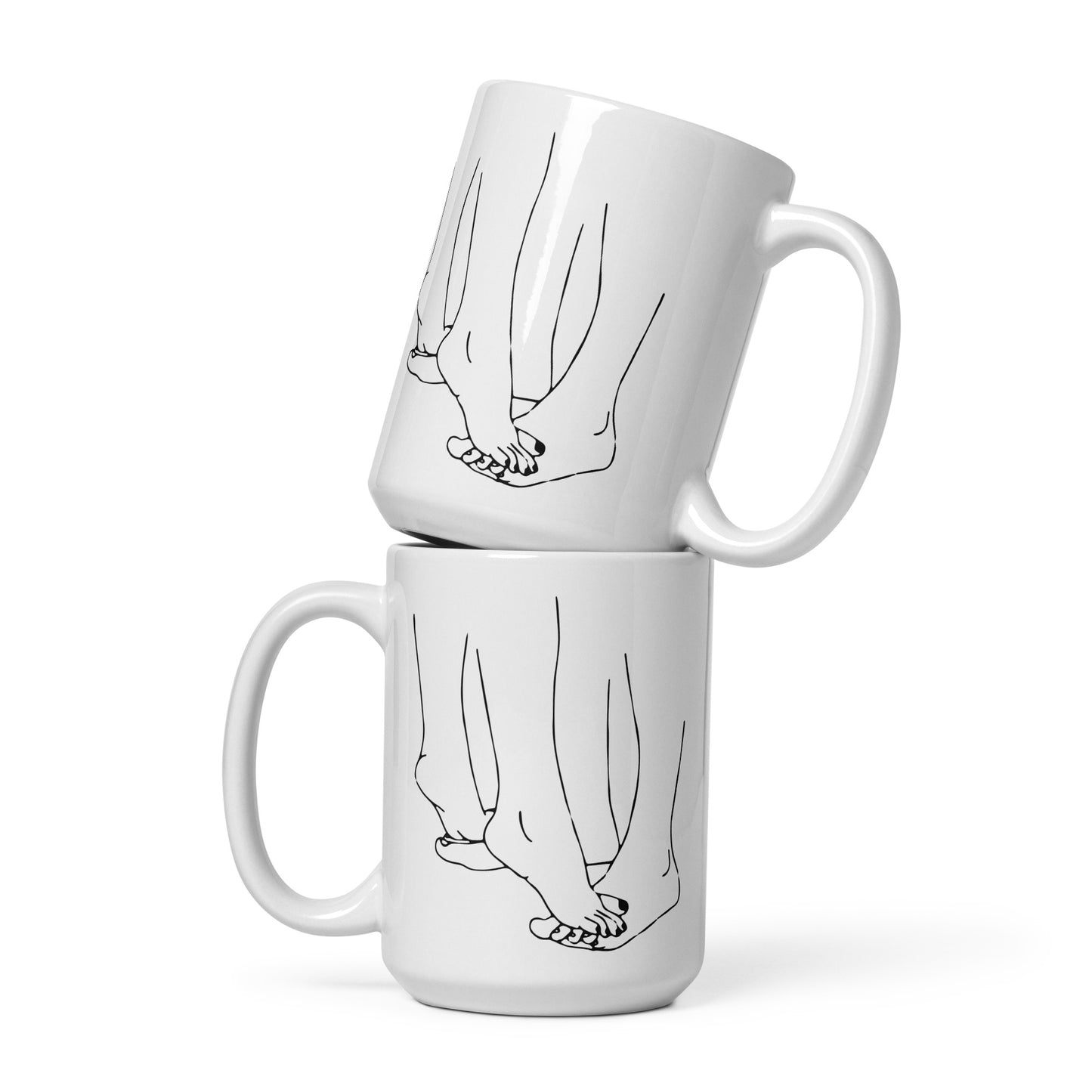 Foot Kiss White Glossy Mug