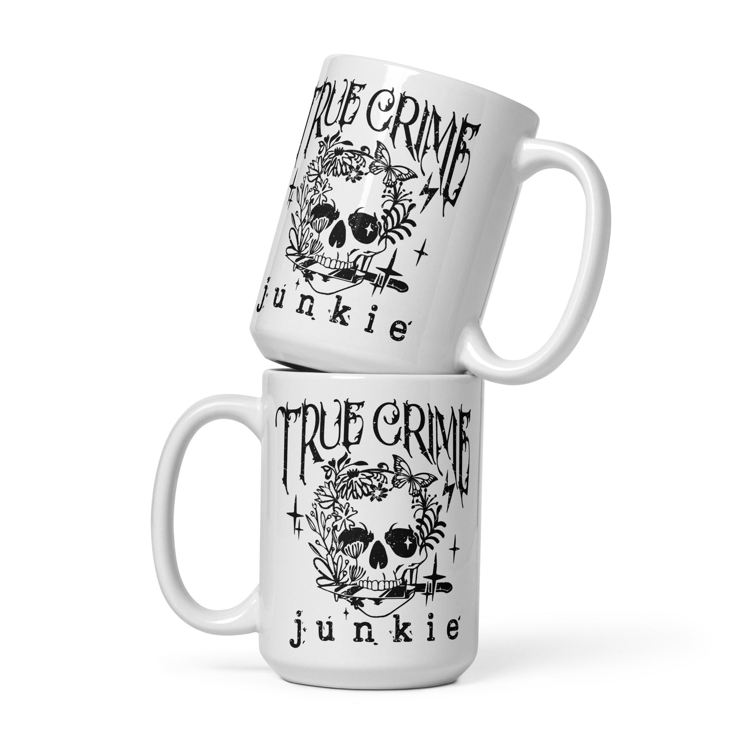 True Crime Junkie White Glossy Mug