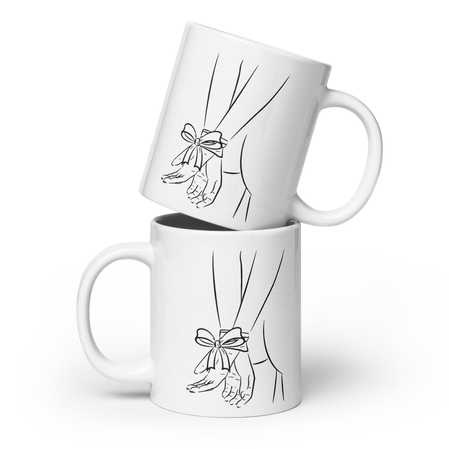 Wrist Tie Love White Glossy Mug