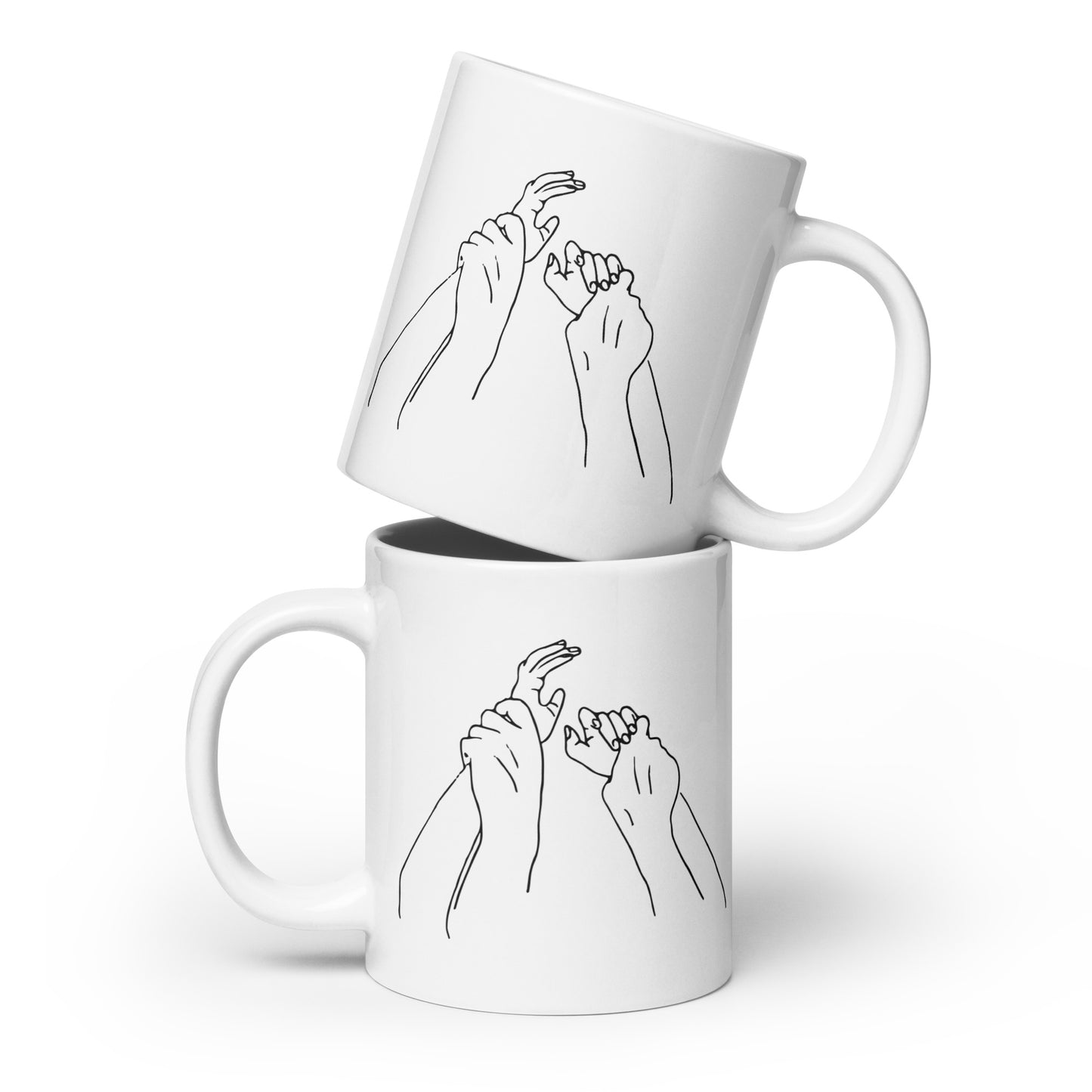 Wrist Embrace White Glossy Mug