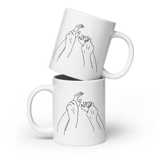 Wrist Embrace White Glossy Mug