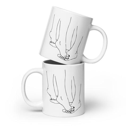 Foot Kiss White Glossy Mug