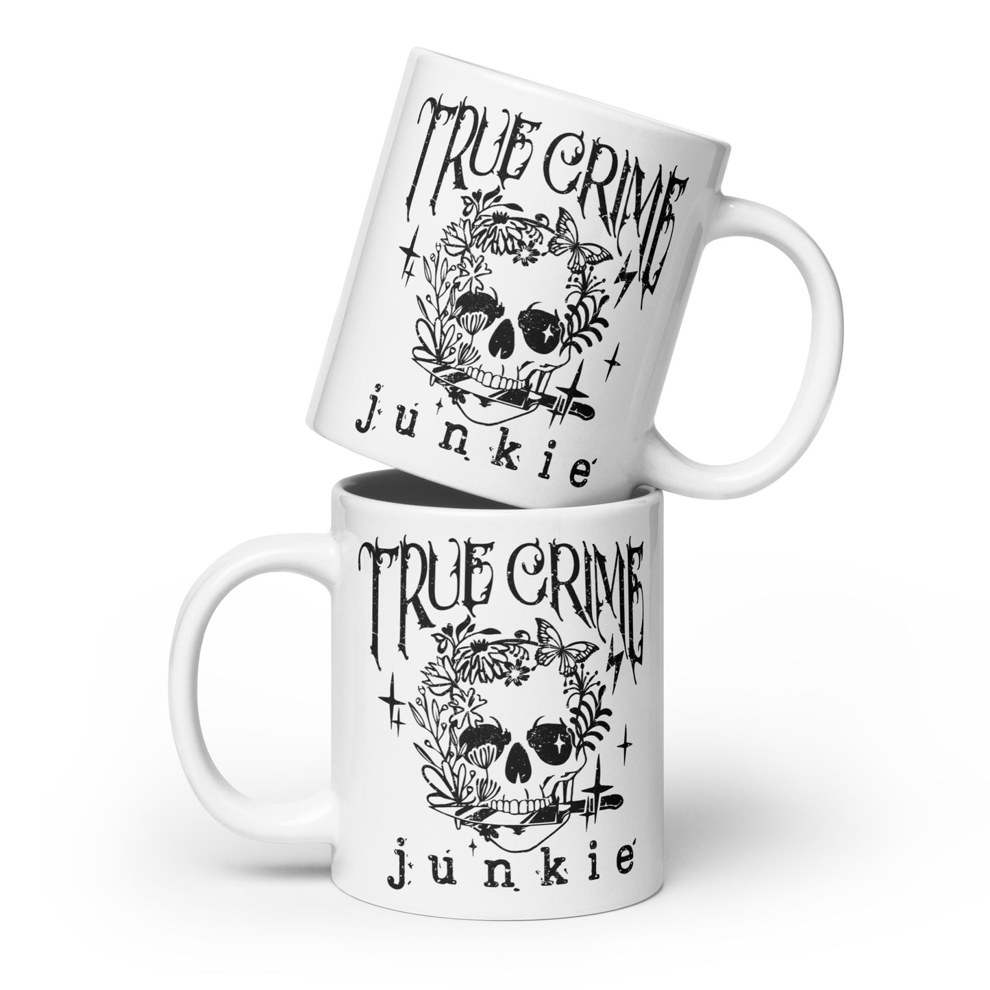 True Crime Junkie White Glossy Mug