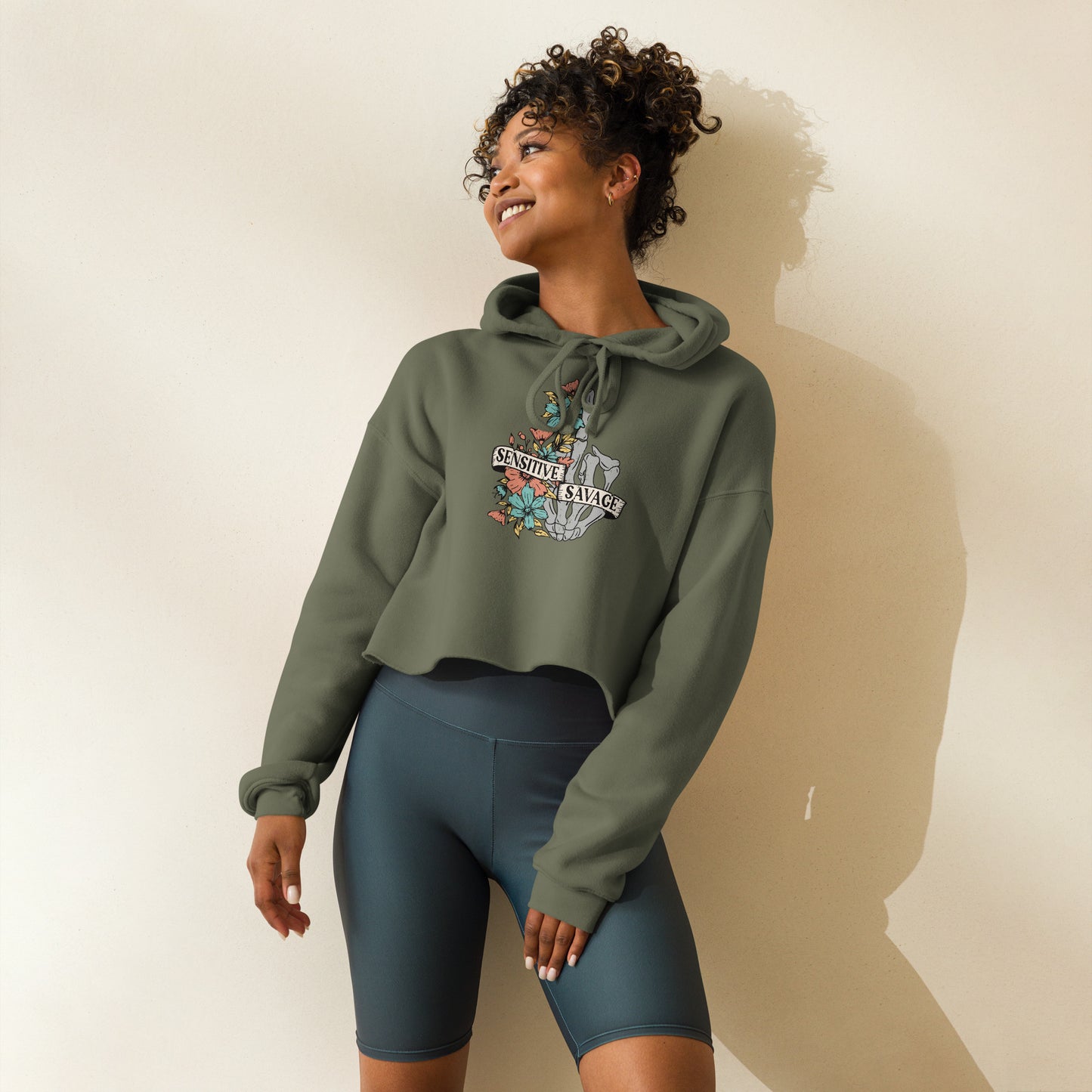 Sensitive Savage Crop Hoodie